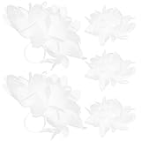 [AKOOSY] 5個 花の布製蝶モチーフ花リング レディース舞台用装飾リング パーティーや日常使いに耐久性あり