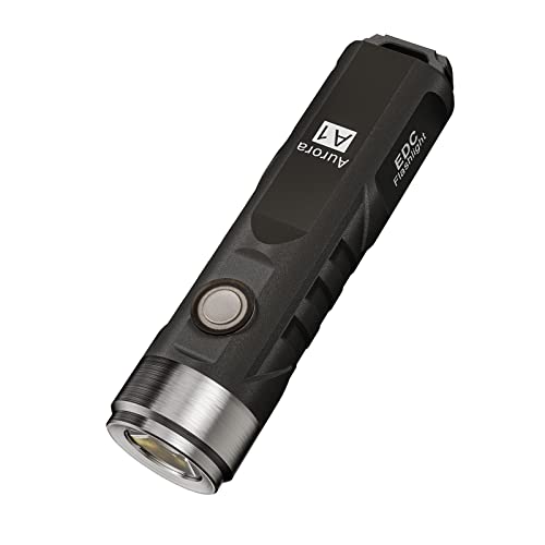 RovyVon A1 USB C Rechargeable EDC Flashlight 650 Lumens Super Bright Outdoor Mini Keychain Flashlights for Everyday Carry, Camping, Thanksgiving, Xmas Gift(Black)