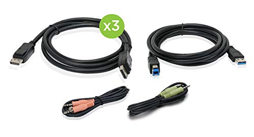 Image of IOGEAR 4K Triple View DisplayPort Cable Set with USB and Audio (TAA) G2L9302U