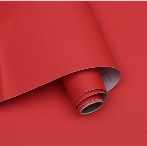 Image of DEEMUS Red Matte Peel & Stick Self Adhesive Waterproof Sticker for Living Room, Bedroom Office,Almirah, Floor, Tabletop, Wall, Fridge,& Renovation Projects (2 x 10 Feet)