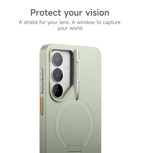 Image of SURITCH for Samsung Galaxy S26 Plus Phone Case, Magnetic Protective Cover with Camera Cover & Adjustable Metal Kickstand for Galaxy S26 Plus -Sage Green
