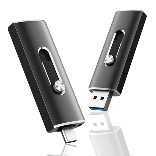 LINTYLE 128GB USB C Flash Drive Dual USB 3.2 Gen 1 Type C & USB A Thumb Drive, 150MB/s 2-in-1 USB-C Memory Stick for iPhone 15/16/17, Android Phone, Tablet, MacBook, Computer – Black (1 Pack)