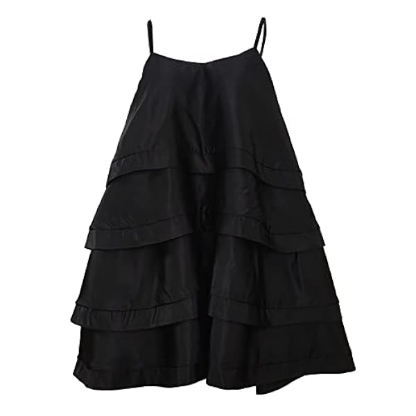 OCCOKO Casual knielange mouwloze tanktop met plissé mini-jurk, zachte, elegante jurk