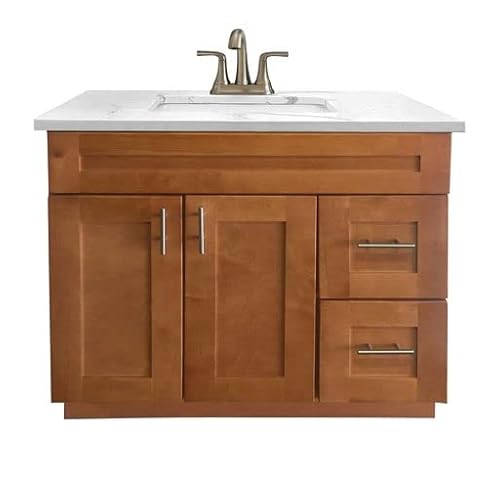 Maple Shaker Sink Base Bathroom Vanity With Drawers 36" Ready-To-Assemble Cabinet #TOP1