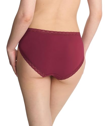 Image of Natori Women's Bliss French Cut 3-Pack, Verbena /Dk Cherry /Bright Grape