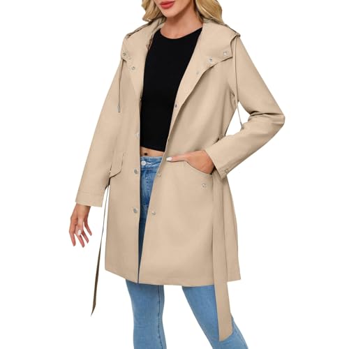 Veste coupe-vent femme à capuche ample et légère pour la mi-saison