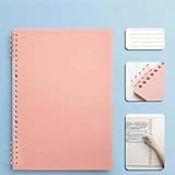 College-Notizbücher mit Spiralbindung, einfarbige Notizblöcke für Studium, Arbeit, Meeting, Ringbuch, Notizbuch mit 26 Ringen, 160 Seiten, persönlicher Planer (B5, Rosa)