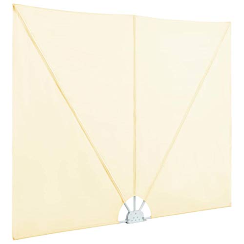 Festnight Paravent Jardin Pliable Store terrasse en Tissu + Acier 400 x 200 cm Crème