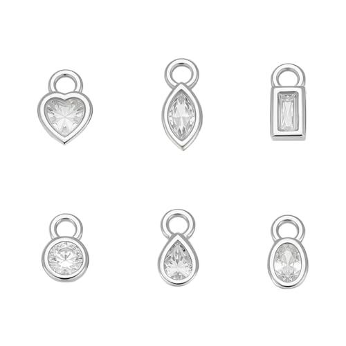 Breloques en argent 925 et strass blanc pour concevoir des colliers et bracelets fins