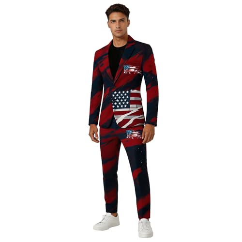 Costume 2 pièces pour homme slim fit imprimé avec veste et pantalon