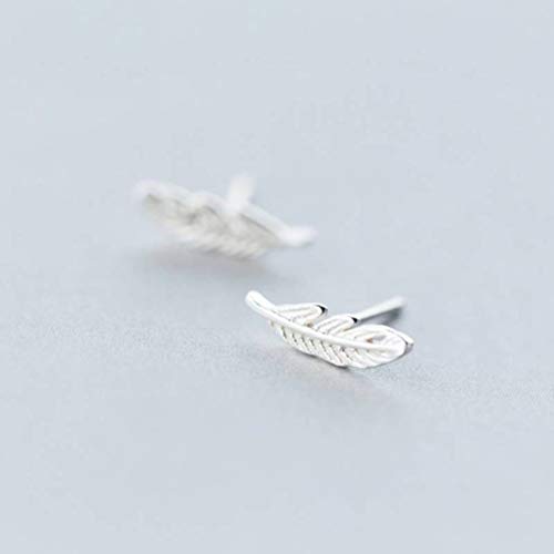 Boucles d'oreilles s925 pour femmes en argent fin au design plumes de style Mori - 2