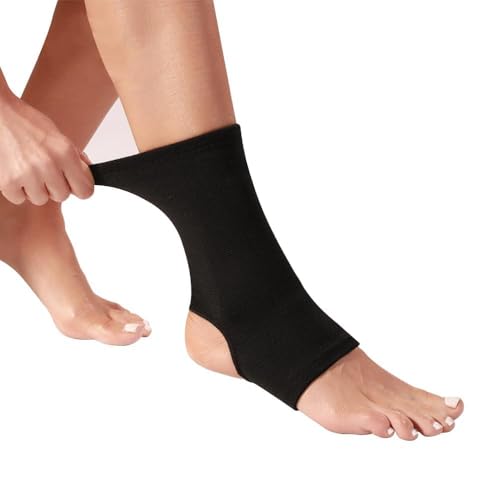 WrtmyR 2 Pack Ankle Brace Compression Sleeve, Ankle Wrap & Ankle Support for Women & Men, Ankle Compression Sock for Sprain, Swelling, Plantar Fasciitis, Tobillera (M Black)