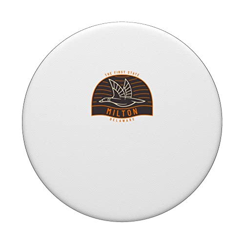 Vintage Retro MILTON DELAWARE eagle america PopSockets Swappable PopGrip, Black - Image 3