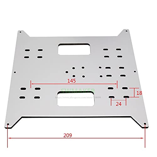 Lysee 3D Printer Parts & Accessories - Y Carriage Upgrade Aluminum Composit Plate 4mm for Maker Select, Duplicatior, i3 Mega (not Aluminum Alloy) - (Size: Only a Plate)