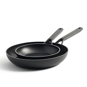 KitchenAid Classic Forged Hard Anodized PFAS-Free Healthy Ceramic Non-Stick, 20 cm and 28 cm Frying Pan Set, Induction, Oven Safe, Black