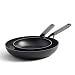 KitchenAid Classic Forged Hard Anodized PFAS-Free Healthy Ceramic Non-Stick, 20 cm and 28 cm Frying Pan Set, Induction, Oven Safe, Black