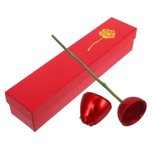 LIFKOME Caja De Joyería Rosa Caja De Joyería De Boda Centro De Mesa Caja De Anillo En El Almacenamiento De Joyas Para La Propuesta Propuesta Romántica Caja De Anillo Rosas Rojas