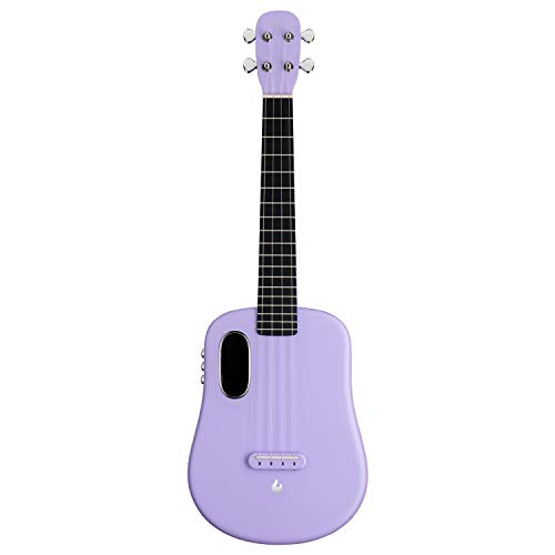 LAVA U Carbon Fiber Ukulele with Effects Tenor Travel Ukulele with Case Pick and Charging Cable (FreeBoost, Sparkle Purple, 26-inch)