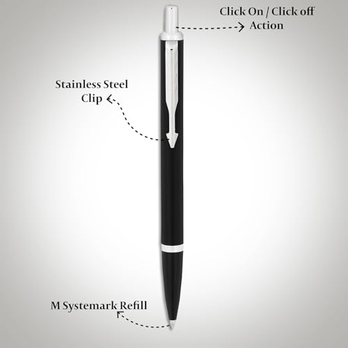 Parker Latitude Matte Black Chrome Trim Ball Pen| Ink Color - Blue | Perfect For Gifting Purpose | Elite Pen For Professionals (Image - 6)