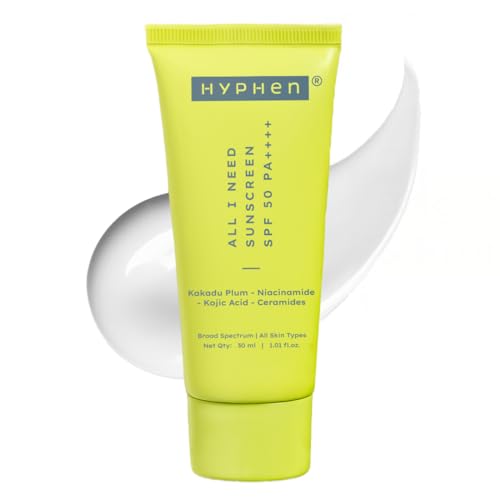 Hyphen All I Need Sunscreen SPF 50 PA ++++ |Lightweight Sun Cream That Moisturizes & Leaves No White Cast| UVA & UVB Sun Protection & Blue Light Protection|For Women & Men| Rich in Anti-Oxidants| 50ml