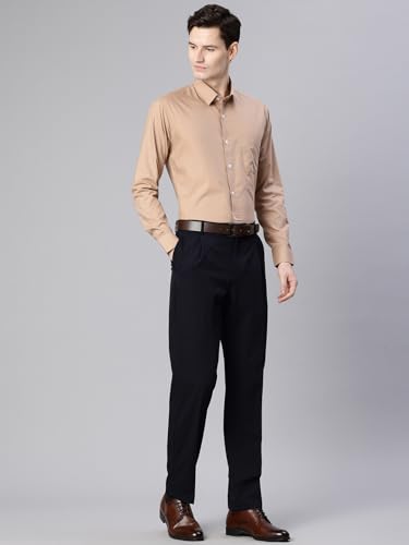 Image of Majestic Man Men's Solid Cotton Blend Wrinkle-Resistant Slim Fit Easy-Iron Formal & Office Wear