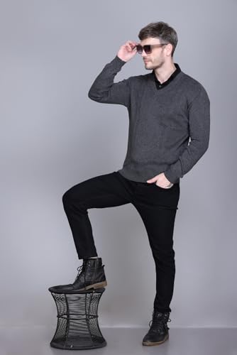 Image of V Neck Wool Sweater Pullover for Men Winter Fullsleeve | Warm Fabric