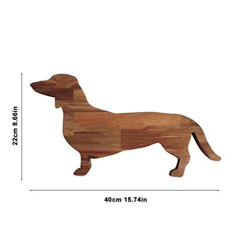 NLDGR Dackel-Hund-Essteller, Holzteller, Schneidebrett, 39,9 cm, niedliches Brett, Speiseteller, Familienparty, praktisches Futtertablett, Schneidebrett für Familienfeiern, Lebensmitteltablett, Stil A
