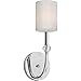 Forte 7042-01-05 One Light Wall Bracket, Chrome Finish Fabric Shade