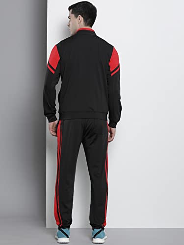 Image of The Indian Garage Co Men Regular Fit Placement Print Highneck Sweatshirt & Joggers Tracksuits