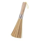 キッチン 竹ささら 25 cm 竹製 たわし ササラ キッチンブラシ 食器ブラシ 食器洗い 皿洗い 洗浄 抗菌鉄フライパン 抗菌 柄付き 吊り下げ式 たわし シンク用 台所用 フライパン用 乾湿両用 簡単収納