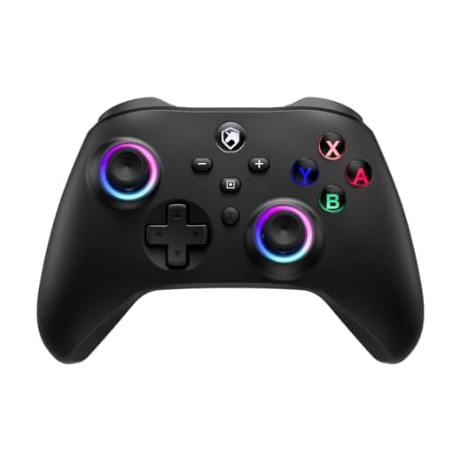 ECHTPower Manette Switch LED, 2024 Upgrade Manette Switch sans Fil Pro Controller avec RGB/Hall Trigger/Bouton Macro/Turbo/Vibration Manette PC Bluetooth avec Switch/OLED/Lite/PC