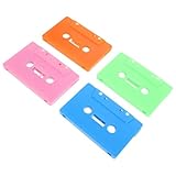 HOMSFOU 4 Stück Teiliges Retro Kassetten Wanddekor Leere Bunte Kassettenhüllen für DIY Audioaufnahmen Kreative Wandkunst und Partydekoration in Orange Hellgrün und Blau