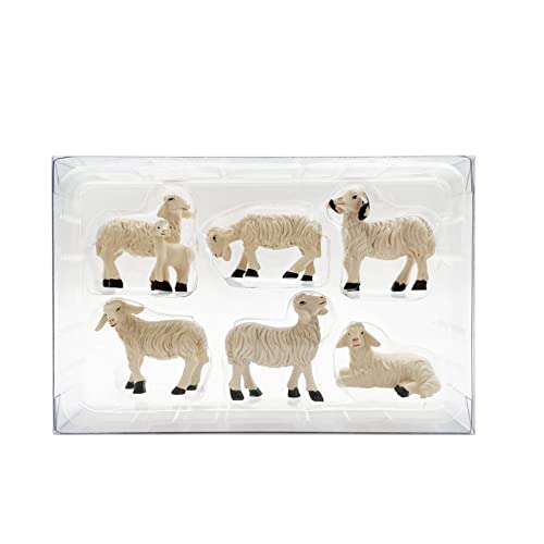 Miniature Garden Figurines Set Of 6 Garden Sheep Statues Outdoor Decor Garden Art Outdoor For Fall Winter Garden Decor Outdoor Statue For Patio, Lawn, Yard Decoration, Housewarming Garden Gift (Sheep) #TOP2