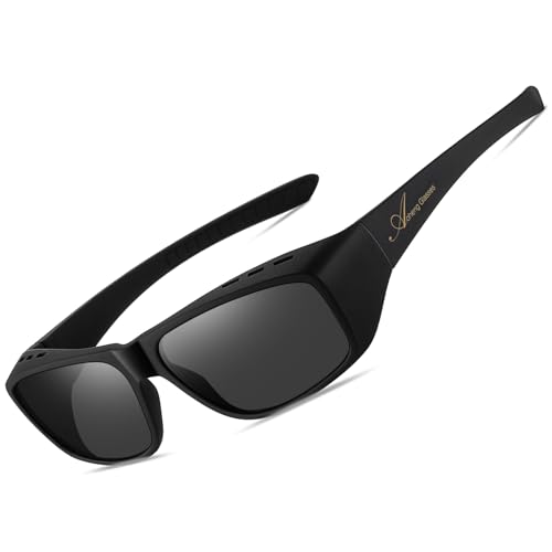 Nylon Polarized Sunglasses Fit Over Glasses,Clearer,Better Color Perception,Driving Outdoor,Large Frame Wraparound Unisex