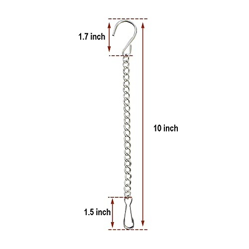 Apay Hanging Basket Chains,2 Pack 10 Inches Stainless Steel Hanging Chains For Bird Feeder Plants Billboard Chalkboards Wind Chimes Flower Pots Chains Signs And Ornaments,No Rust thumb #1