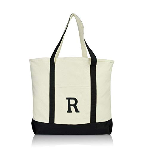Bolso Tote DALIX Inicial R Negro con Cierre miniatura 4