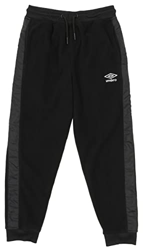 Umbro Boy's Youth (4-18) Polar Fleece Jogger Pants, Black/White