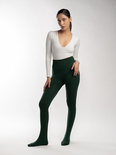 Image of Theater Fur Opaque Stockings for Women | Fleece Lined Free Size Full Length Stretchable and Warm Tights with Soft Comfortable Waistband