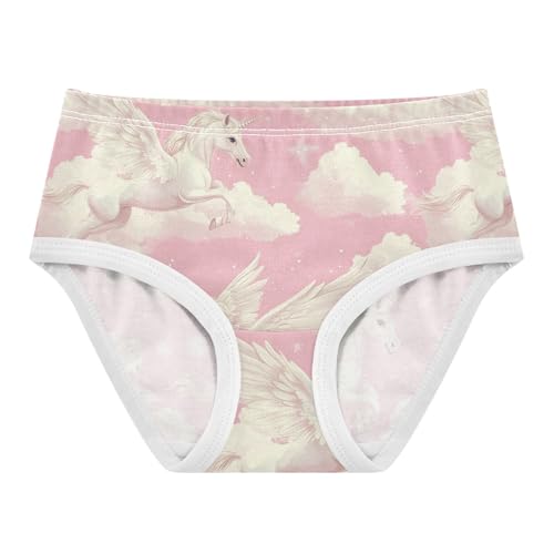 Winged Unicorns Girls' Underwear Cotton Clouds Girls Briefs Soft Toddler Underwear 2T