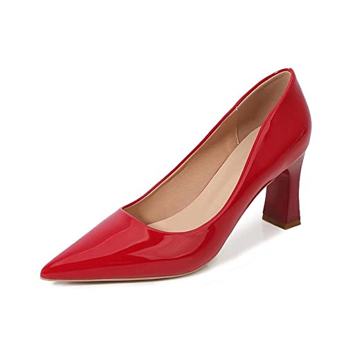 TN TANGNEST Women's Classic Closed Pointed Toe Block Heel Pumps Office Dress High Heels