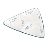 Toyvian Keramik Japanischer Teller mit Fächern Porzellan Servierteller für Frühstück und Snacks Kreativer Getrennter Speise Organizer Wiederverwendbarer Leichter Essensorganizer