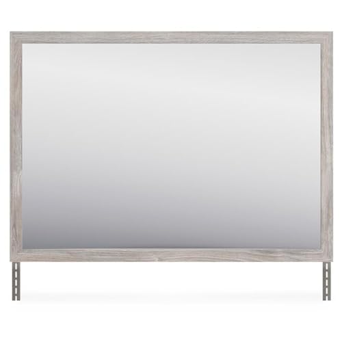 Image of Signature Design by Ashley Vessalli Casual Framed Bedroom Mirror for Wall and Dresser Mount, Light Gray