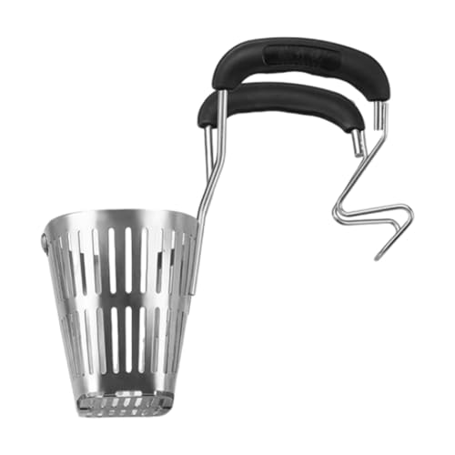 DimyFew Cucchiaio Forato con Gancio, pentola Calda, scolapasta a Rete, Comoda Impugnatura, mestolo, scolapasta per Cucinare Uova in Camicia, Spaghetti