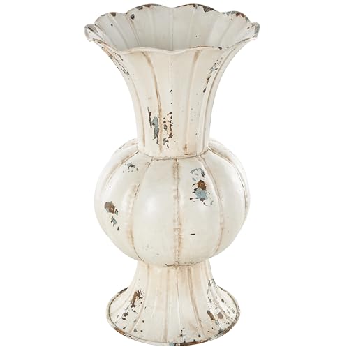 Deco 79 Metal Floral Decorative Vase Vintage Tulip Centerpiece Va...