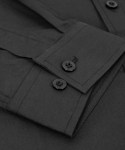 Men's Dress Shirt Slim Fit Long Sleeve Solid Button Down Shirts for Men Business Wedding4