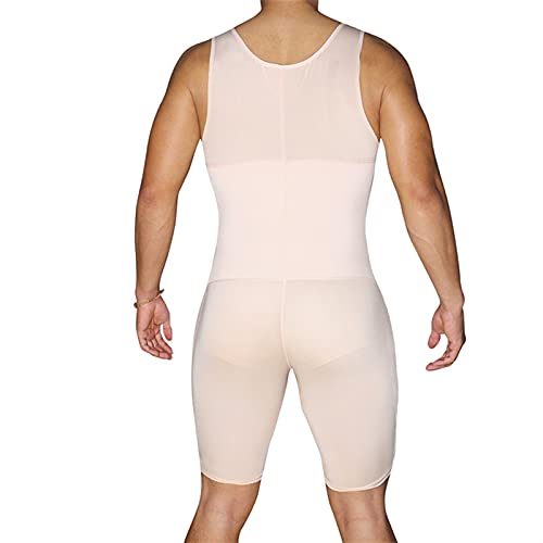 XMXM Plus Size Bodysuit For Men Weight Loss Compression Shaper Open Crotch Full Body Shapewear Tummy Control Waist Trainer (Color : Beige, Size : Large)