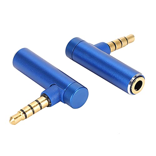 Adaptador de audio ASHATA 3.5mm ángulo 90 grados macho a hembra miniatura 1