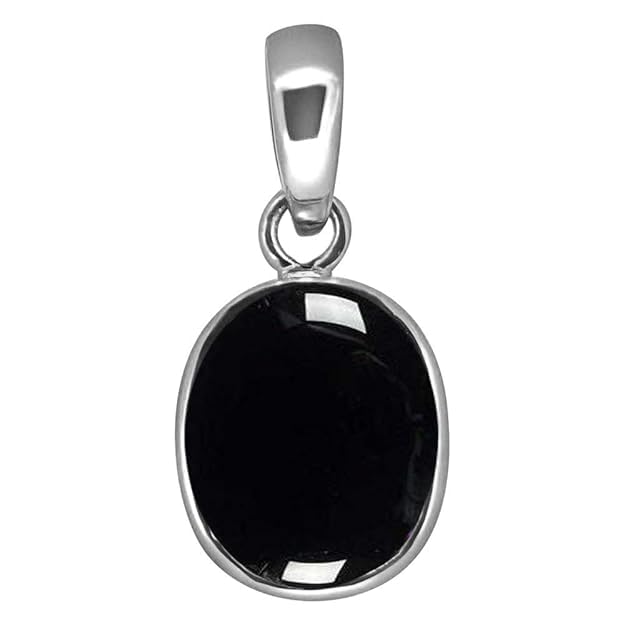 Pendentif Sulemani Hakik 10,25 Ratti, agate noire d'exception 9 carats