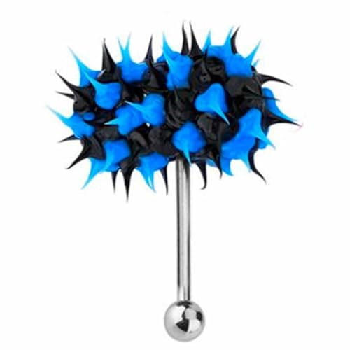 Piercing de Langue Vibrant - Barbell en Acier Inoxydable 316L | Bijou de Langue Vibrant 1,6mm avec 2 Piles, Barbell Vibřant Antirouille pour Femmes & Hommes,...