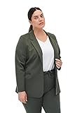 Bequeme Passform Zizzi Große Größen Damen Langarm Blazer mit Stretch Gr - Plus Size Damen Kleidung 52 Thyme